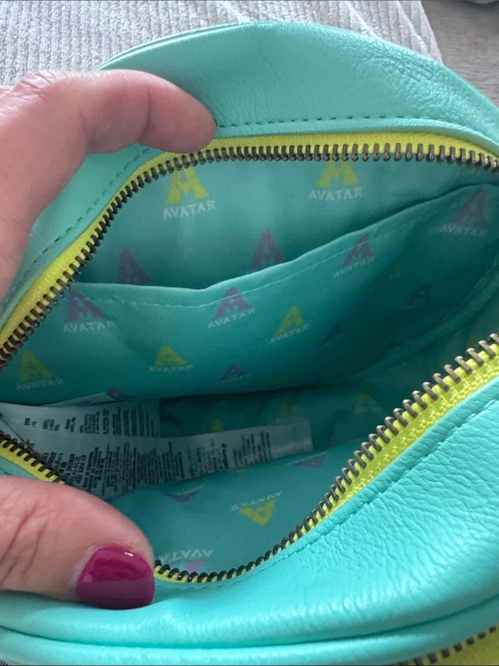 Loungefly Avatar Round Aqua Crossbody Bag with Gold Logo
